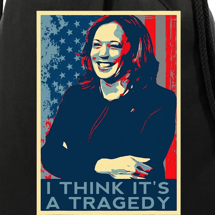 Kamala Harris Debate Donald Trump I Think ItS A Tragedy Drawstring Bag