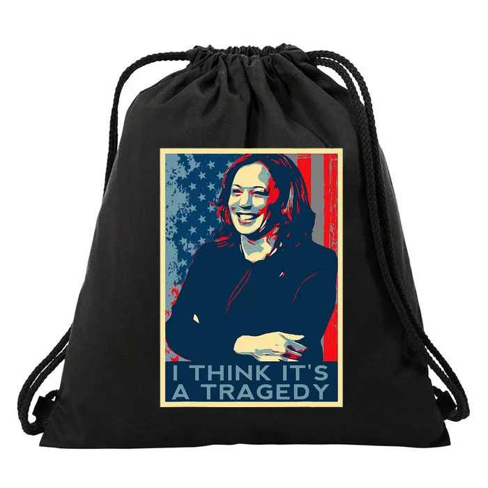 Kamala Harris Debate Donald Trump I Think ItS A Tragedy Drawstring Bag