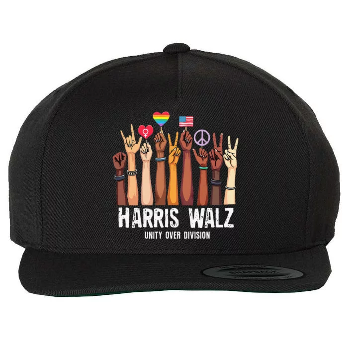 Kamala Harris Election Day Harris Walz Unity Over Division Wool Snapback Cap