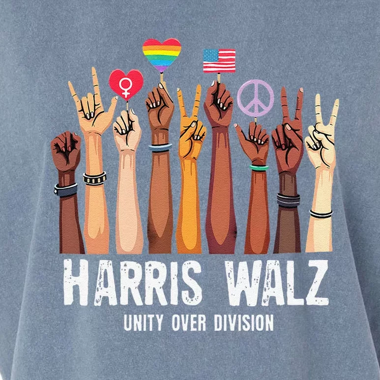 Kamala Harris Election Day Harris Walz Unity Over Division Garment-Dyed Women's Muscle Tee