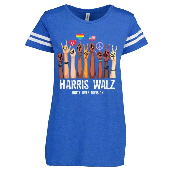 Kamala Harris Election Day Harris Walz Unity Over Division Enza Ladies Jersey Football T-Shirt