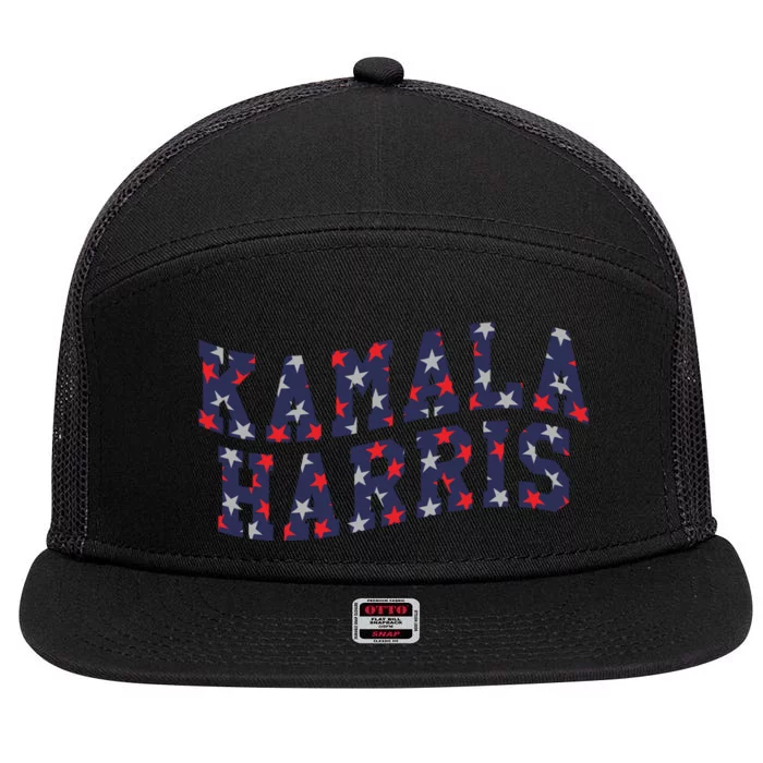 Kamala Harris Election 2024 Graphic 7 Panel Mesh Trucker Snapback Hat