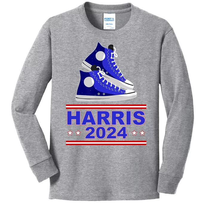 Kamala Harris Election Sneakers 2024 Kids Long Sleeve Shirt