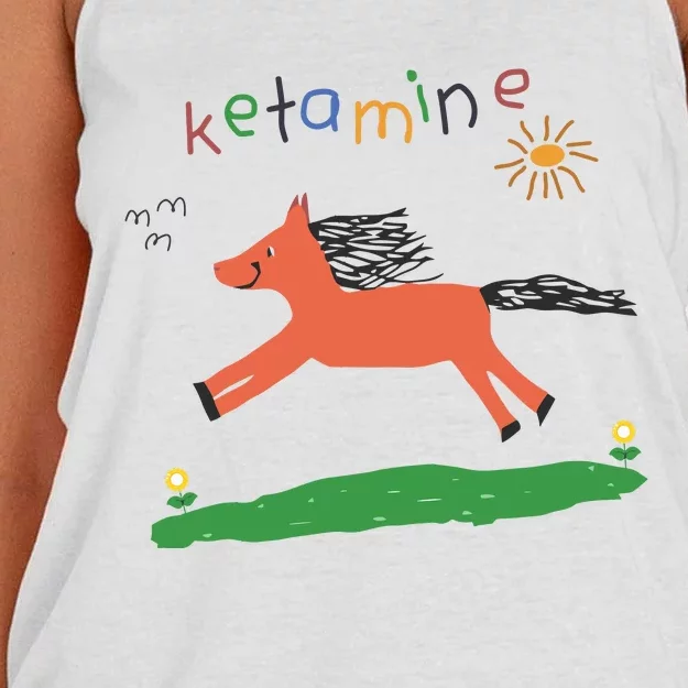 Ketamine Horse Emergency Tee Funny Women's Knotted Racerback Tank