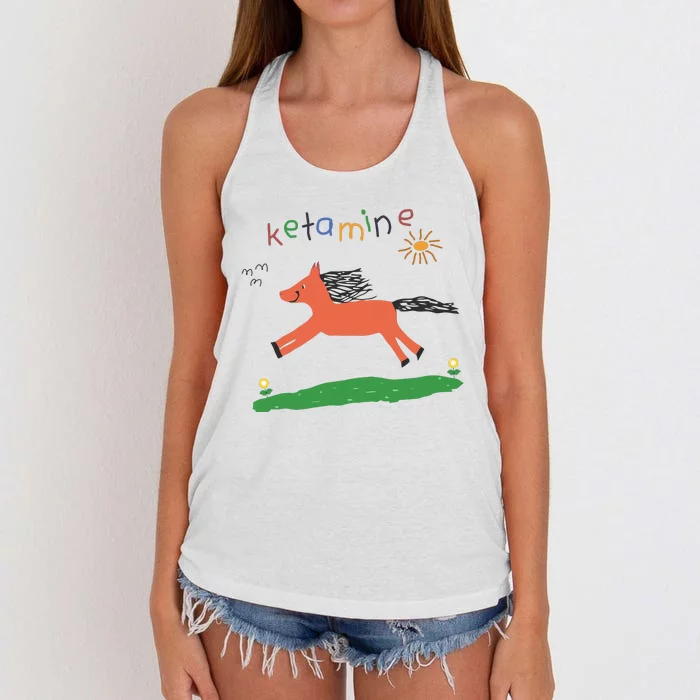 Ketamine Horse Emergency Tee Funny Women's Knotted Racerback Tank