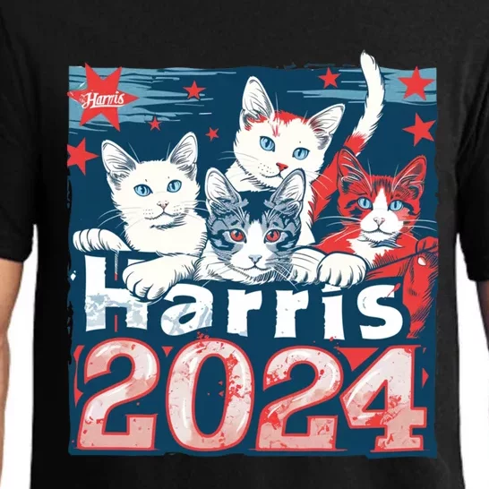 Kamala Harris Election Cat Lady 2024 Democrat Crazy Kitty Gift Pajama Set