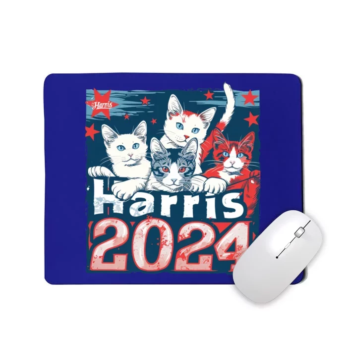 Kamala Harris Election Cat Lady 2024 Democrat Crazy Kitty Gift Mousepad