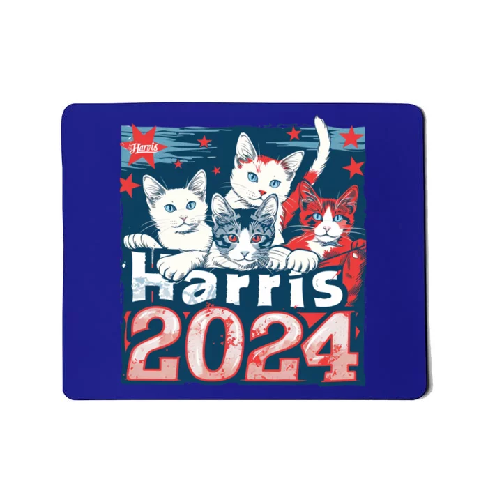 Kamala Harris Election Cat Lady 2024 Democrat Crazy Kitty Gift Mousepad