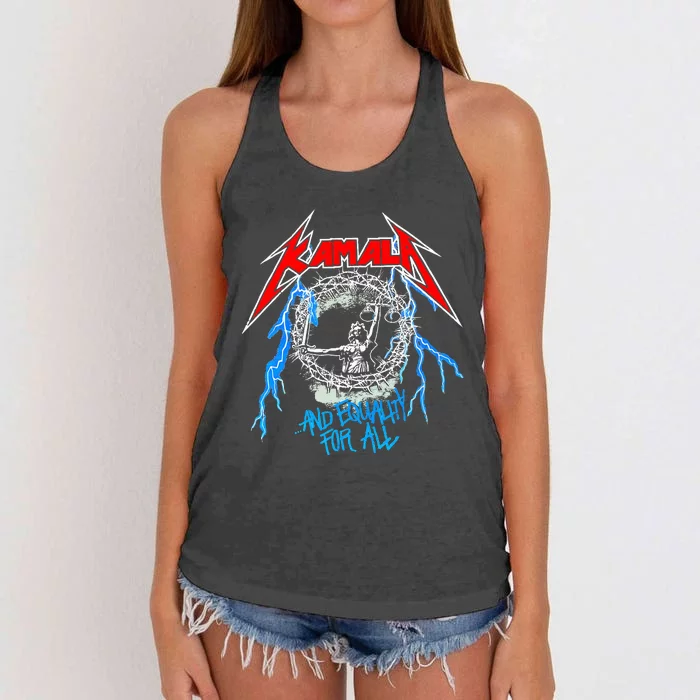 Kamala Harris Equality For All Funny Rock Lover Women's Knotted Racerback Tank