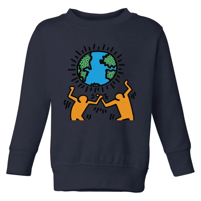 Keith Haring Earth Day Artwork Toddler Sweatshirt