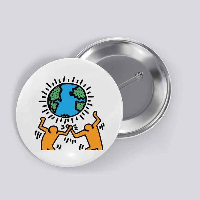 Keith Haring Earth Day Artwork Button