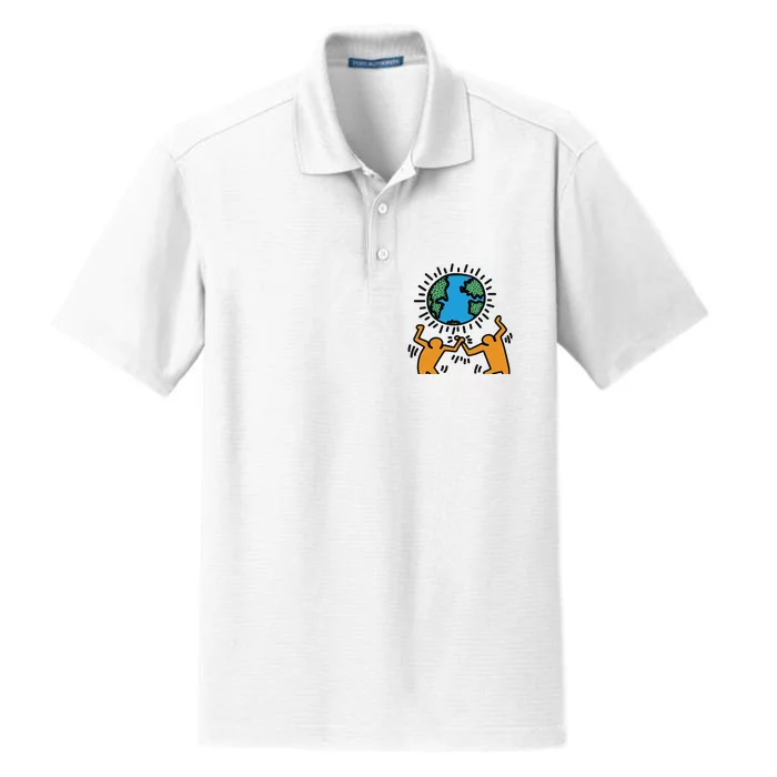 Keith Haring Earth Day Artwork Dry Zone Grid Performance Polo