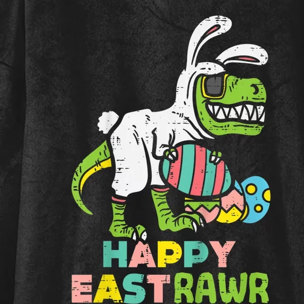 kid Happy Eastrawr Trex Easter Bunny Egg Funny Dinosaur kid Hooded Wearable Blanket