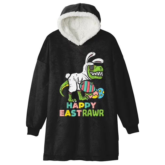 kid Happy Eastrawr Trex Easter Bunny Egg Funny Dinosaur kid Hooded Wearable Blanket