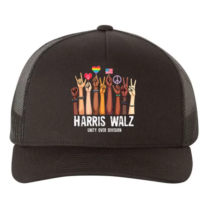 Kamala Harris Election Day Harris Walz Unity Over Division Yupoong Adult 5-Panel Trucker Hat