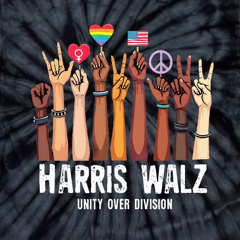 Kamala Harris Election Day Harris Walz Unity Over Division Tie-Dye T-Shirt