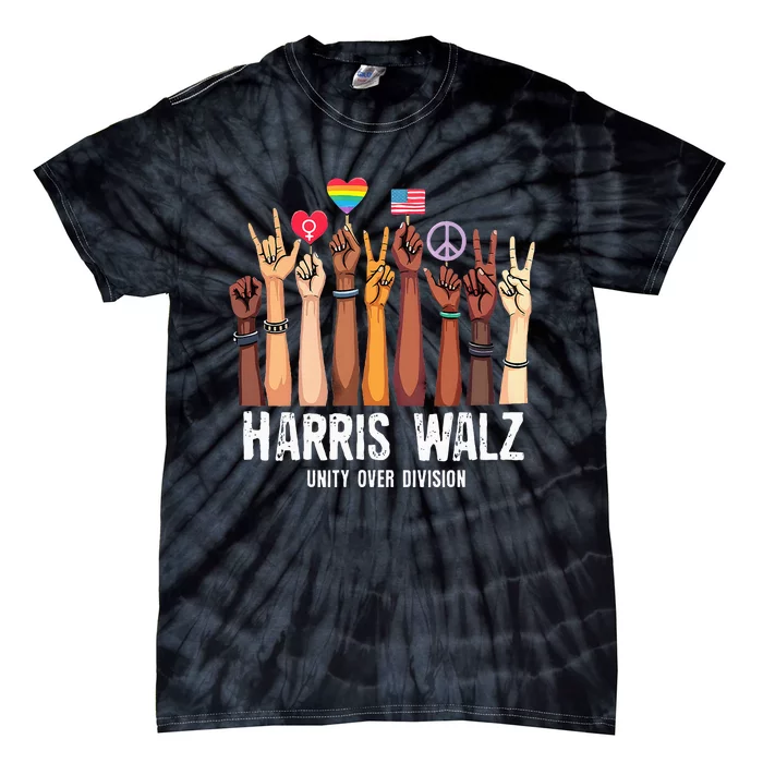 Kamala Harris Election Day Harris Walz Unity Over Division Tie-Dye T-Shirt