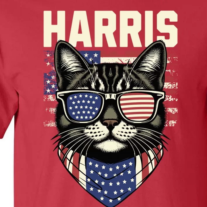 Kamala Harris For President 2024 Funny Cat Lady Graphic Election President 2024 Tall T-Shirt