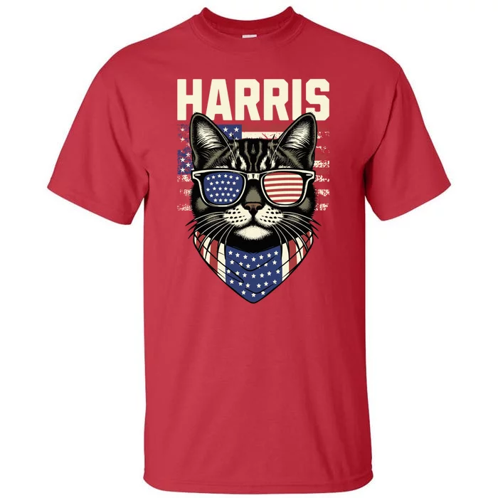 Kamala Harris For President 2024 Funny Cat Lady Graphic Election President 2024 Tall T-Shirt