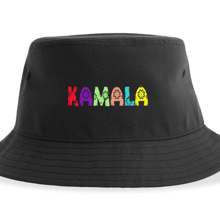 Kamala Harris Floral Pretty Floral Flowers Sustainable Bucket Hat