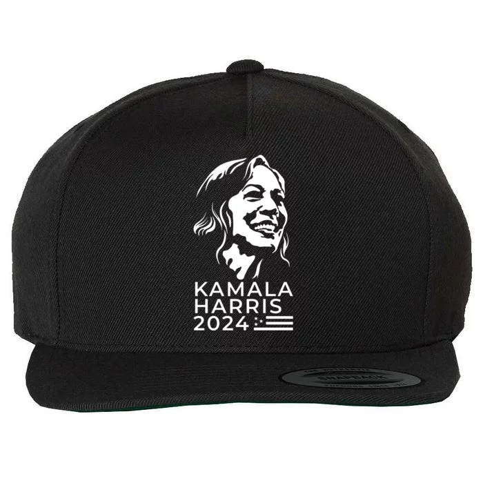 Kamala Harris Face Portrait 2024 Wool Snapback Cap