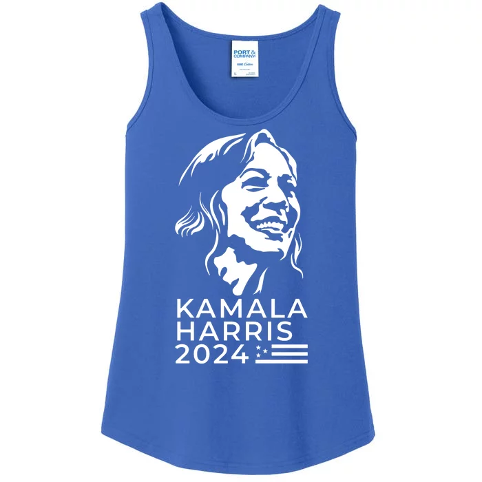 Kamala Harris Face Portrait 2024 Ladies Essential Tank