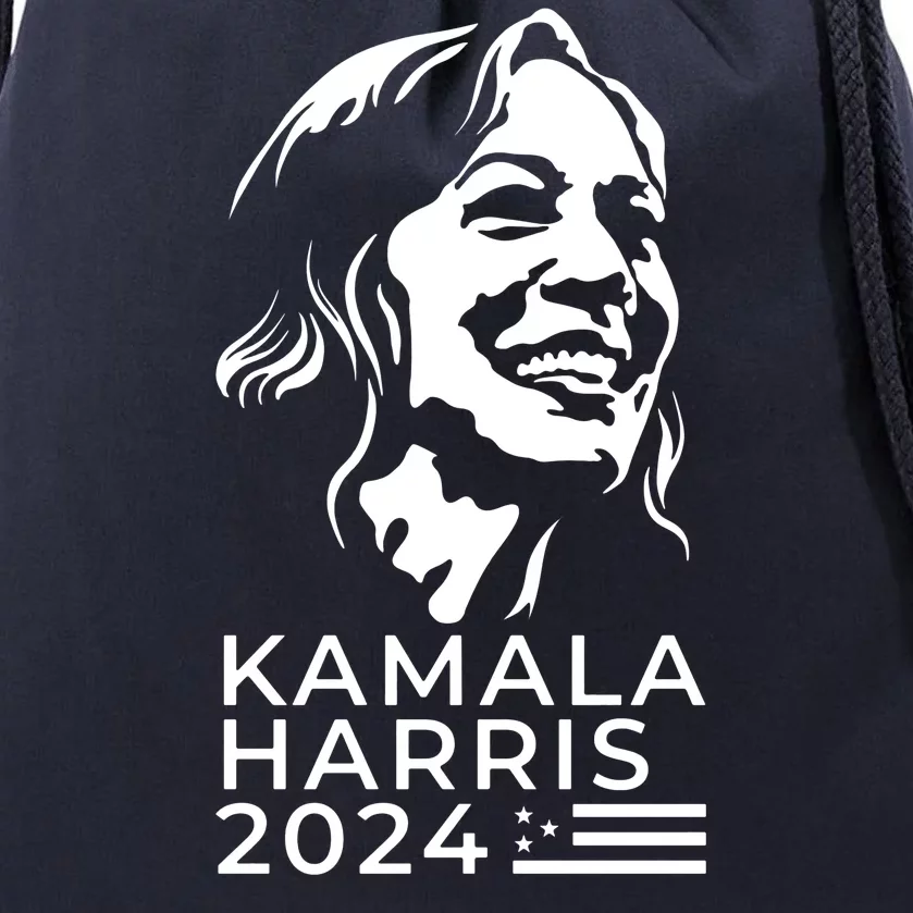 Kamala Harris Face Portrait 2024 Drawstring Bag