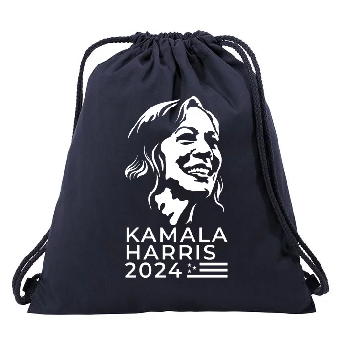 Kamala Harris Face Portrait 2024 Drawstring Bag