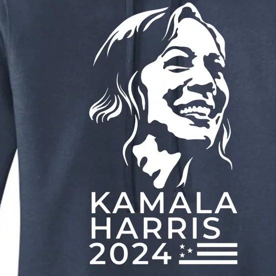 Kamala Harris Face Portrait 2024 Women's Pullover Hoodie