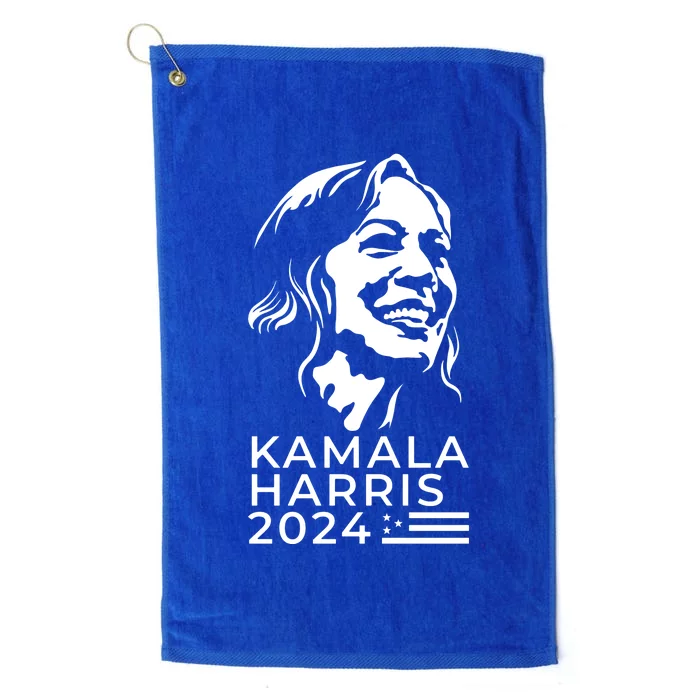 Kamala Harris Face Portrait 2024 Platinum Collection Golf Towel