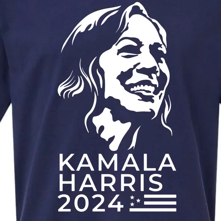 Kamala Harris Face Portrait 2024 Sueded Cloud Jersey T-Shirt