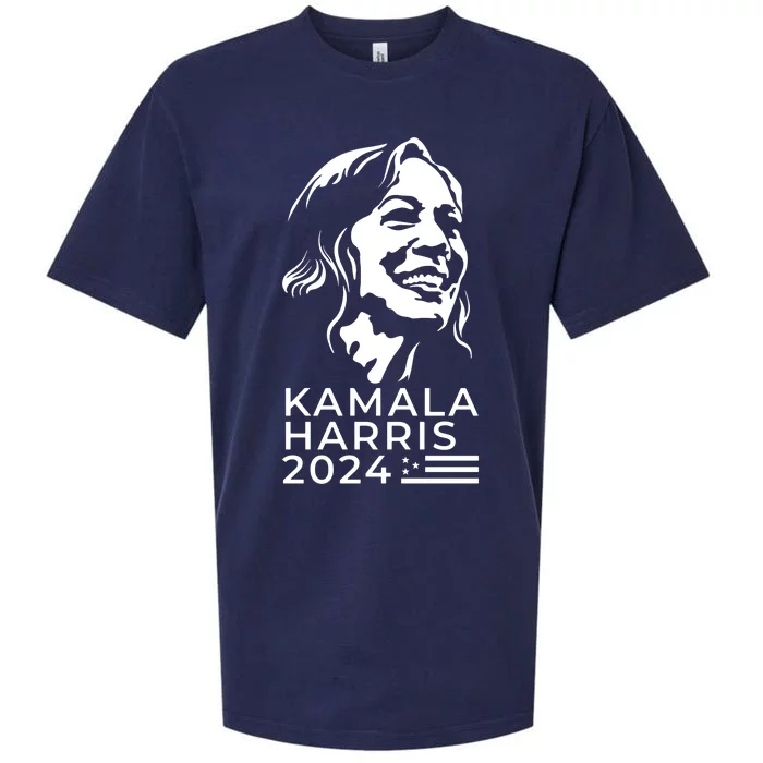 Kamala Harris Face Portrait 2024 Sueded Cloud Jersey T-Shirt