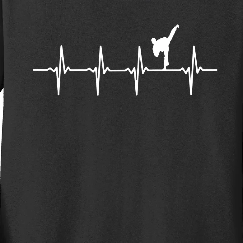 Karate Heartbeat For Martial Artists Kids Long Sleeve Shirt