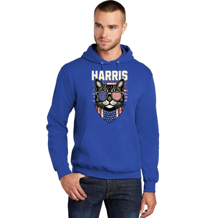 Kamala Harris For President 2024 Funny Cat Lady Graphic Tall Hoodie