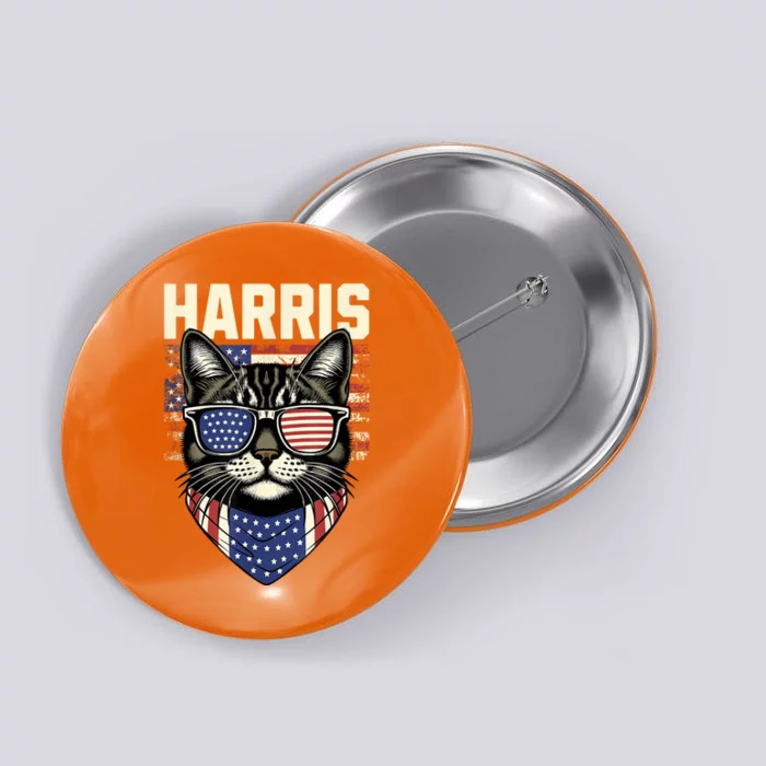 Kamala Harris For President 2024 Funny Cat Lady Graphic Button