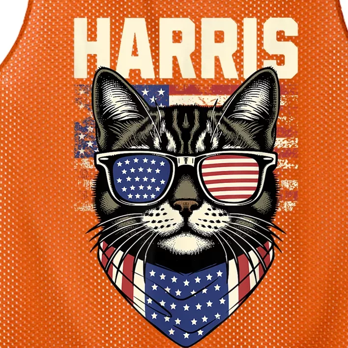 Kamala Harris For President 2024 Funny Cat Lady Graphic Mesh Reversible Basketball Jersey Tank