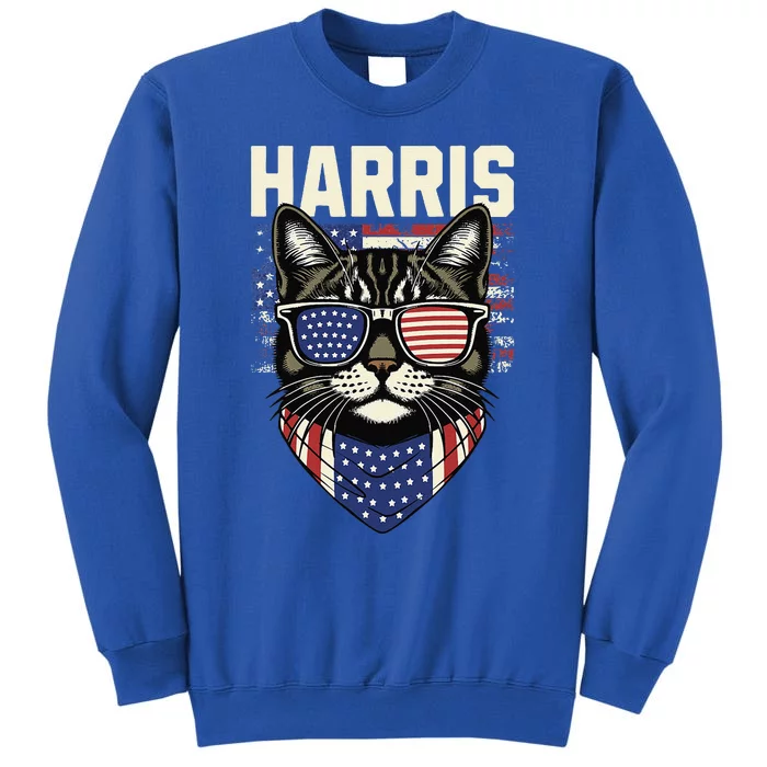 Kamala Harris For President 2024 Funny Cat Gift Tall Sweatshirt