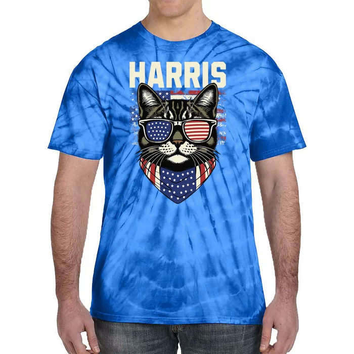 Kamala Harris For President 2024 Funny Cat Gift Tie-Dye T-Shirt