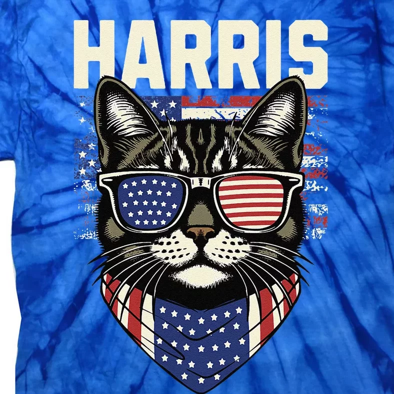 Kamala Harris For President 2024 Funny Cat Gift Tie-Dye T-Shirt