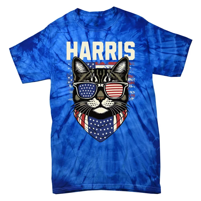 Kamala Harris For President 2024 Funny Cat Gift Tie-Dye T-Shirt