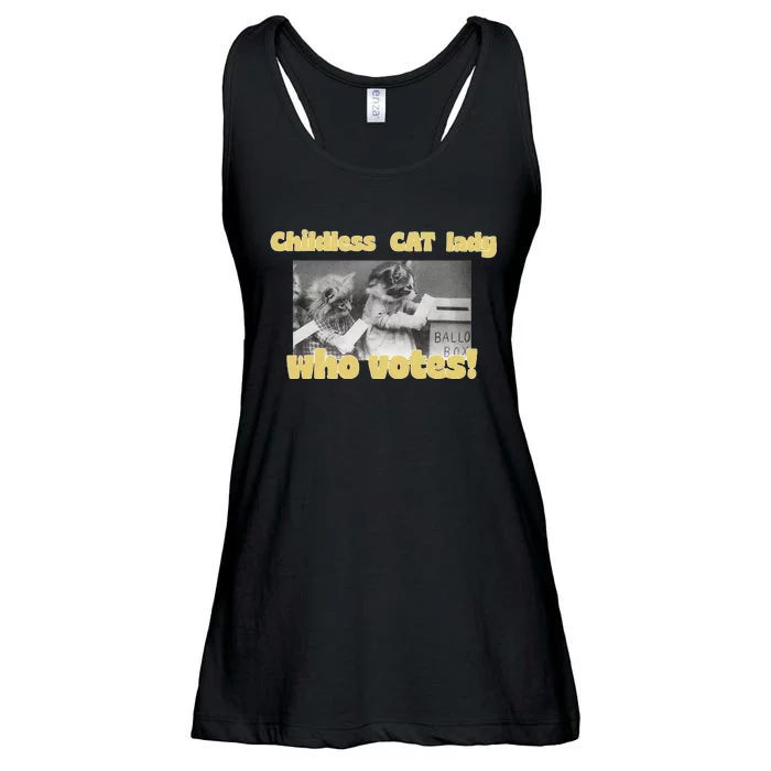 Kamala Harris Funny Childless Cat Lady Voting 2024 Ladies Essential Flowy Tank