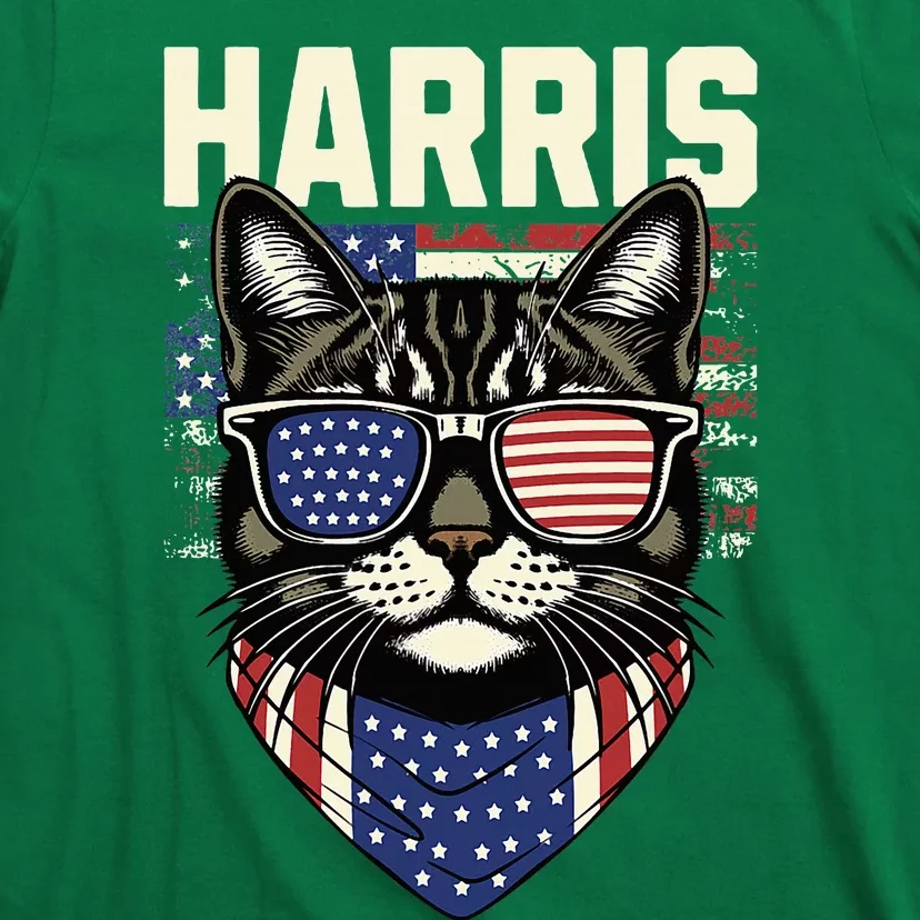 Kamala Harris For President 2024 Funny Cat Graphic T-Shirt