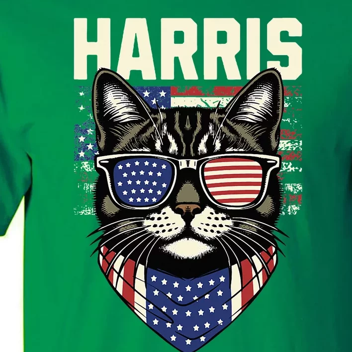 Kamala Harris For President 2024 Funny Cat Graphic Tall T-Shirt