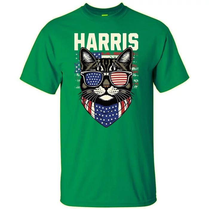 Kamala Harris For President 2024 Funny Cat Graphic Tall T-Shirt