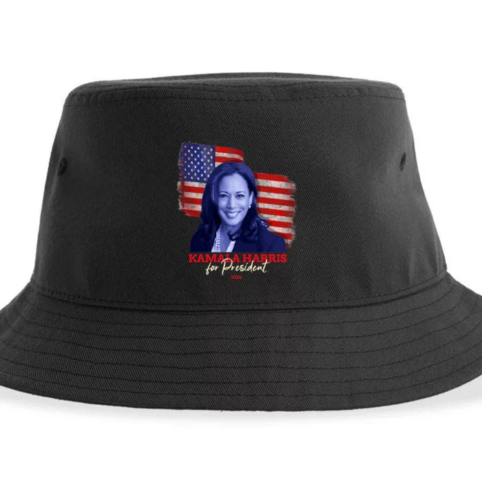 Kamala Harris For President 2024 Madam Vice President Sustainable Bucket Hat