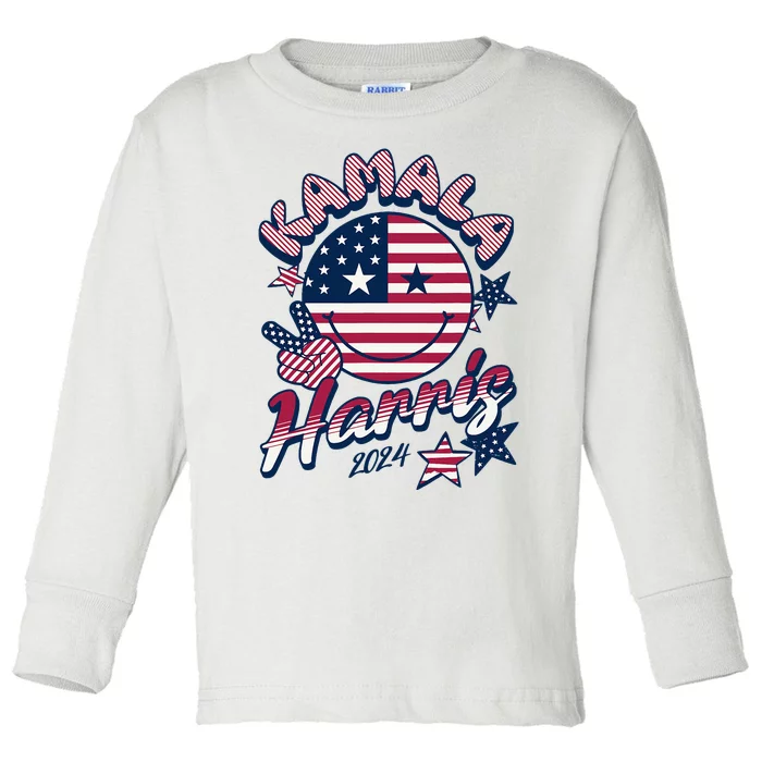 Kamala Harris For President 2024 Toddler Long Sleeve Shirt