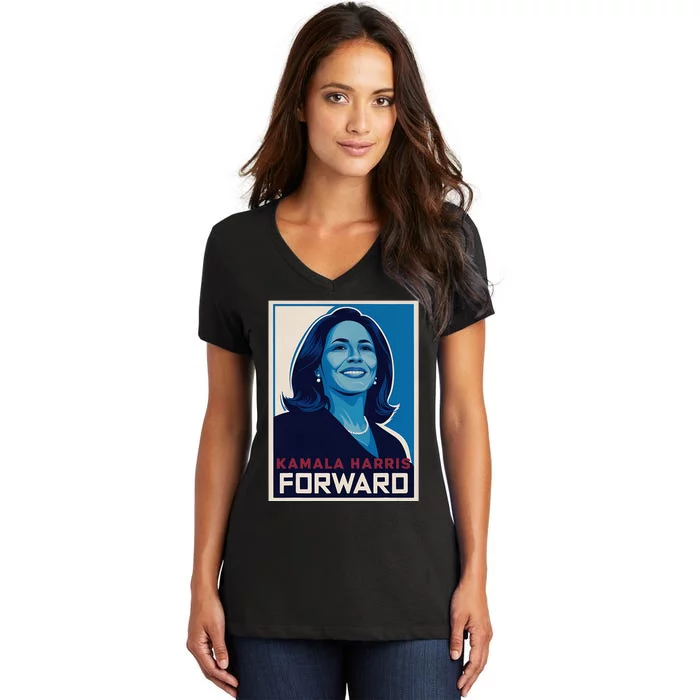 Kamala Harris Forward 2024 Women's V-Neck T-Shirt