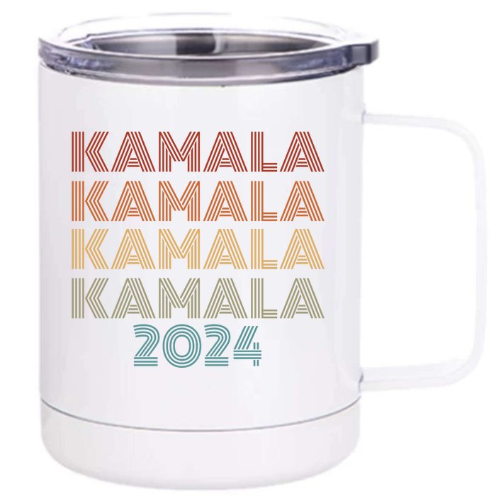 Kamala Harris For President 2024 Retro Campaign Front & Back 12oz Stainless Steel Tumbler Cup