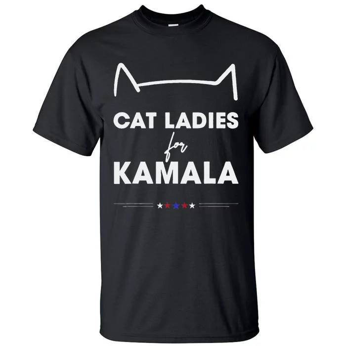 Kamala Harris For President 2024 Cute Cat Mom Cat Lover Tall T-Shirt