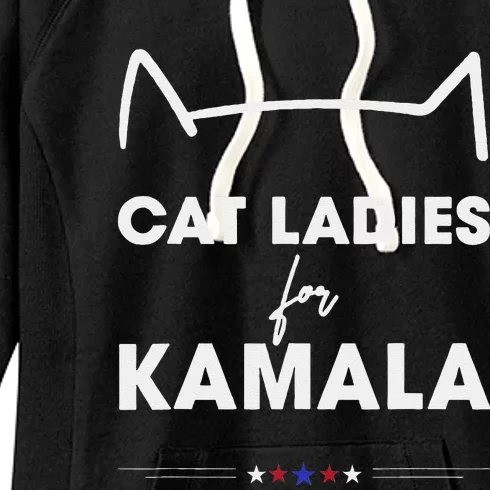 Kamala Harris For President 2024 Cute Cat Mom Cat Lover Women's Fleece Hoodie